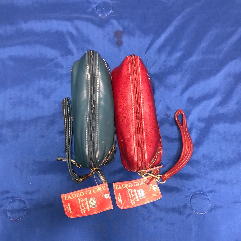 Red and blue makeup bag